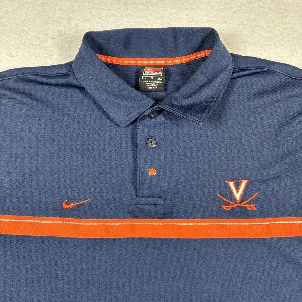Virginia Cavaliers Nike Dri Fit Polo Shirt Men's Size Large Golf Embroidered